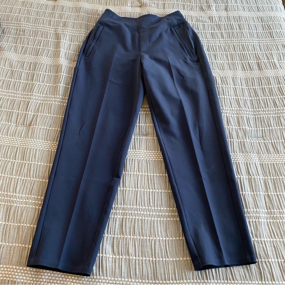 Athleta Navy Endless Pants Sz 0 Work Travel Athleisure Straight Leg High Rise - Picture 4 of 16